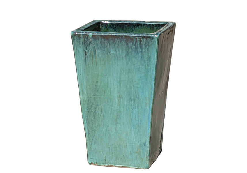 Asian Ceramics. Large Flared Square Planter - 5-5822-GM